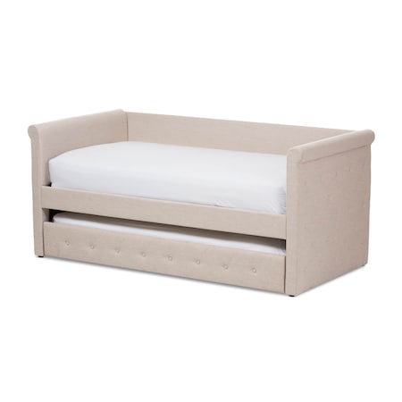 Baxton Studio Alena Modern Light Beige Daybed with Trundle 135-7435